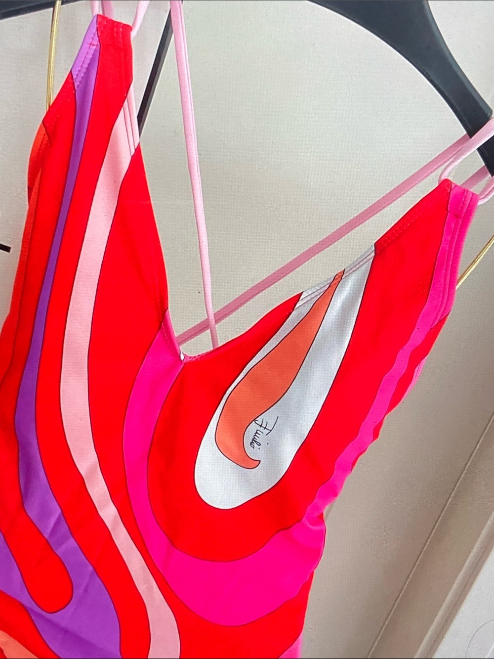Emilio Pucci Red Pink Purple Swirl One-Piece - Picture 14 of 16